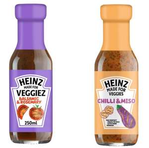 Heinz Made for Veggiez Balsamic & Rosemary / Miso & Chilli Sauce 250ml 75p Each @ Instore Sainsburys Derby