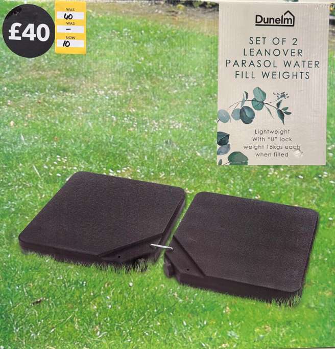 Set of 2 Leanover Quarter Parasol Water Weights free C&C