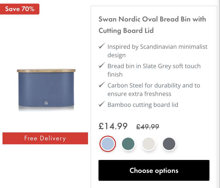 Warehouse Clearance Event : Up to 70% Off e.g. Nordic Set Of Three Storage Canisters £8.99 + Free Delivery @Swan