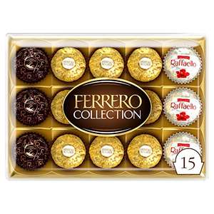 Ferrero Collection Praline Assorted Rocher, Coconut Raffaello and Dark Chocolate Rondnoir, Box of 15 (172g)