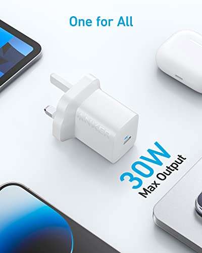 USB C Plug, 30W Anker 312 USB-C Charger Compact Design, High-Speed Fast Charger (5 ft USB-C to USB-C Cable Included) Sold by AnkerDirect UK