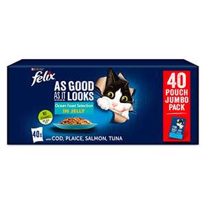 Felix As Good As It Looks Ocean Feasts Cat Food 40 x 100g £13.25 / £12.59 Subscribe & Save (+ 20% Off Voucher - £9.94) @ Amazon
