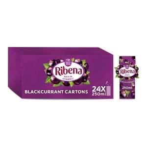 Ribena Ready to Drink Blackcurrant, 24 x 250ml extra discount applied + free delivery (Today Only)