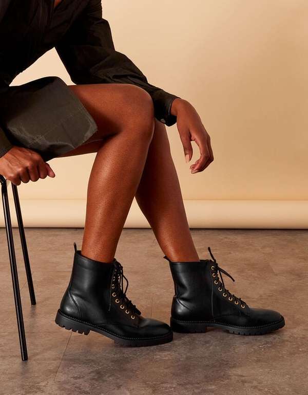 Lace up black boots £20 + £3.95 delivery @ accessorize