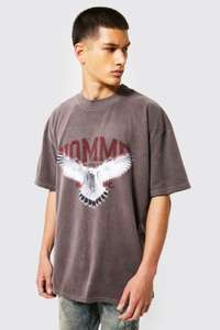 Oversized Dove Overdye T-shirt for £9.80 + £1 next day delivery with code @ BoohooMAN