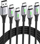 5 x INIU USB C Cables (1+1+2+2+3m) 3,1A QC3,0 Fast Charging USB C Nylon Braided Phone Charger - £11.69 With Voucher @ Amazon