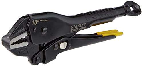 Black STANLEY FMHT0-74886 250 mm Fatmax Locking Mole Grip Curve Jaw Pliers 