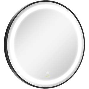 Kleankin Black Round LED Bathroom Mirror - £10.95 Delivered @ Wilko