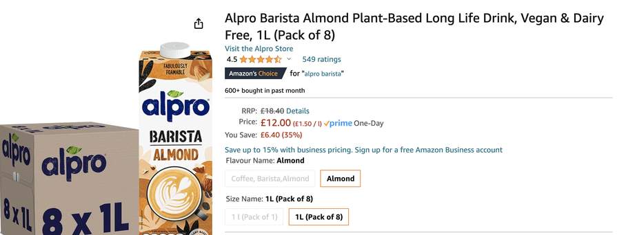 ALPRO BARISTA ALMOND 1L