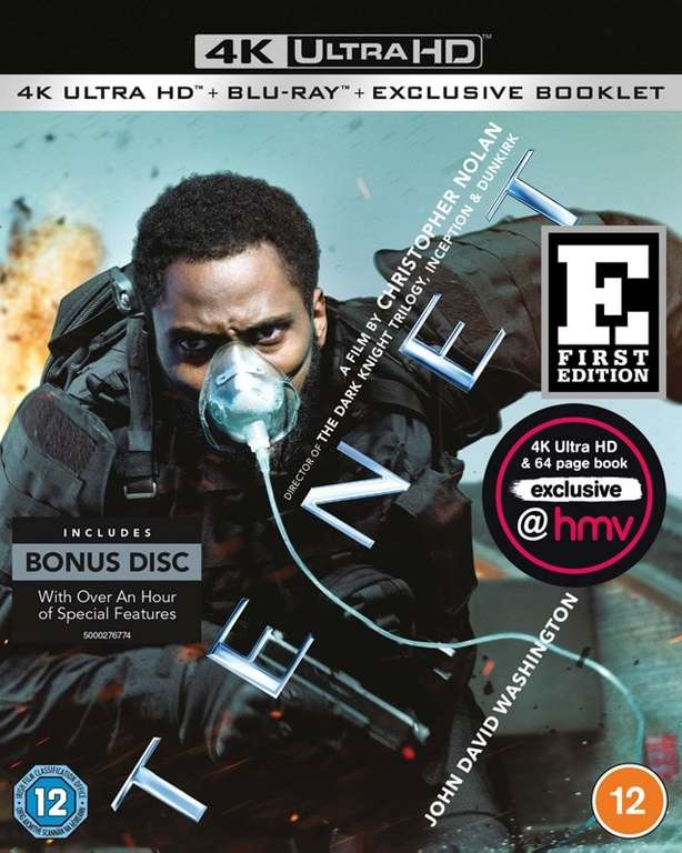 Tenet (HMV Exclusive) - First Edition - 4k Ultra HD Blu-Ray - £9.99 With Code & Click & Collect @ HMV