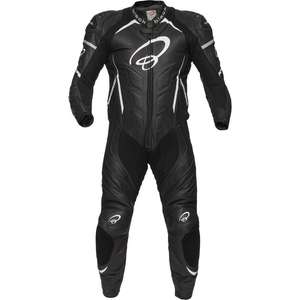 Black Thunder 1-Piece Leather Motorcycle Suit