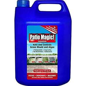 Patio Magic! Concentrate for Patios, Paths and Driveways (Kills Algae and Lichens) 5 Litres £10 (£9.50 with Subscribe & Save) @ Amazon