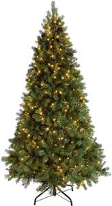 WeRChristmas Pre-Lit Craford Christmas Tree with Pinecones & 500 Chasing Warm LED Lights, 7 feet £62.99 at Amazon