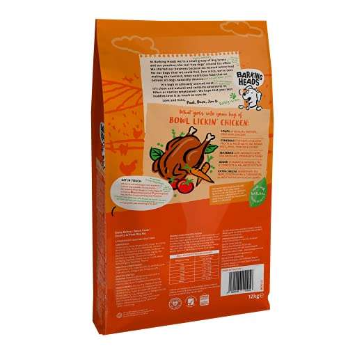 Barking Heads Dry Dog Food - Bowl Lickin' Chicken 12kg - or £35.71 on S&S