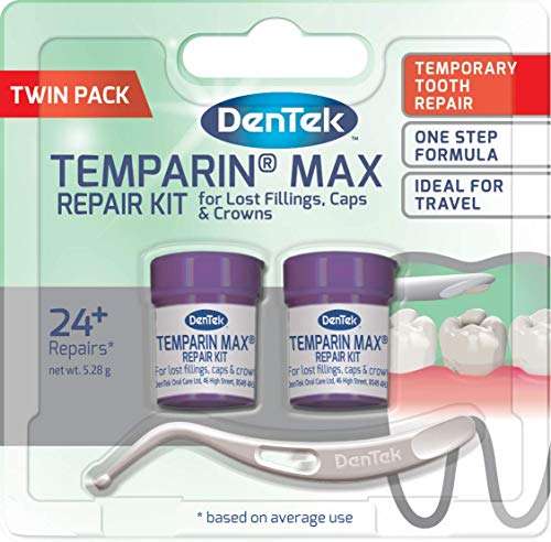 DenTek Temparin Max Home Dental Repair Kit Twin Pack for repairing lost fillings and loose caps - £5.77 @ Amazon