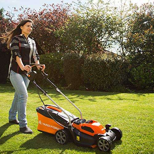 Yard Force 40V 32cm Cordless Lawnmower with Lithium-ion Battery and Quick Charger £126 @ Amazon