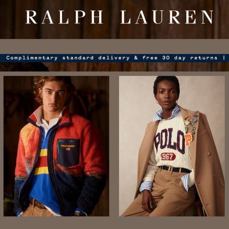 Free Delivery With no Minimum Spend (Automatically Applied at Checkout) - @ Ralph Lauren