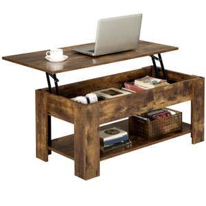 Yaheetech Lift Top Coffee Table, Storage Shelf, Rustic Brown with voucher - sold & dispatched by Yaheetech UK