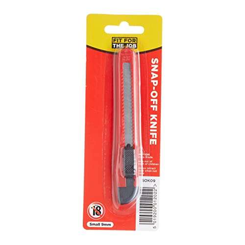 Fit For The Job 9mm Lockable Snap-Off Knife Utility Knife with Multi Position Push Button