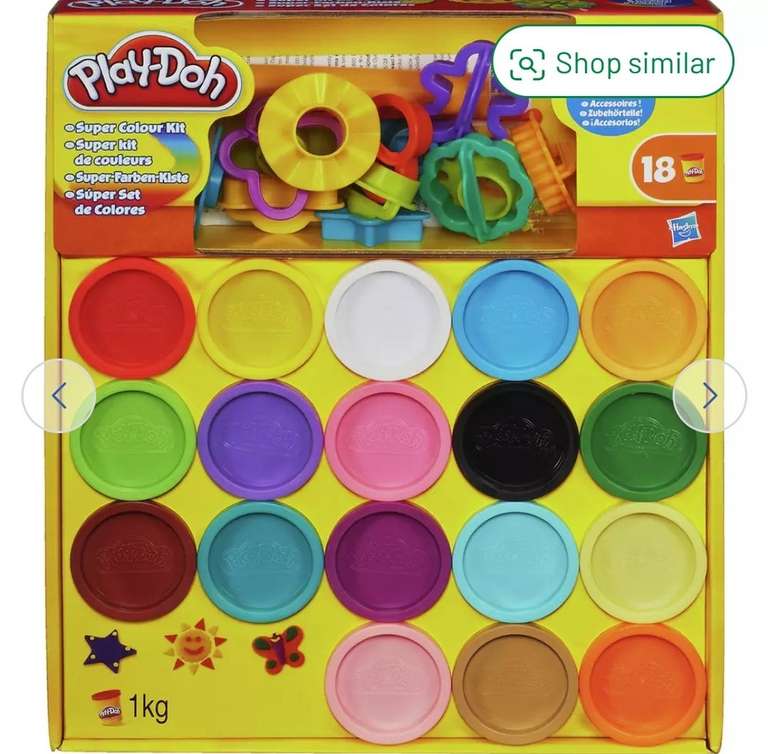 2 x Play-Doh 18 tub Super Colour Kit with accessories - Free click and collect