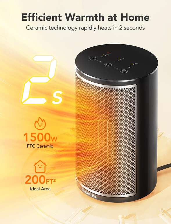 GoveeLife Smart Electric Heater, Low Energy Efficient, 24H Timer Heater With Voucher sold by GoveeLife UK