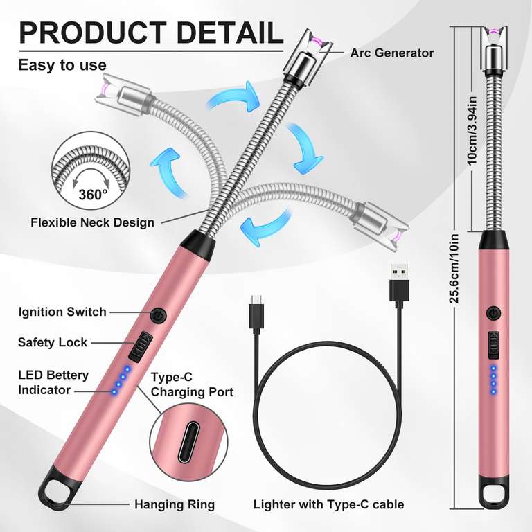Source: 3 Pack Candle Lighters Long Reach, Electric Candle Lighter USB ...