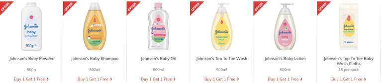 Buy 1 Get 1 Free On selected Johnsons Range - Online Exclusive