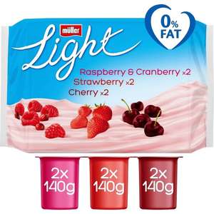 Muller Light Red Fruit Assorted Fat Free Yogurt 6X140g (Choice of 4) £2 (Clubcard Price) @ Tesco