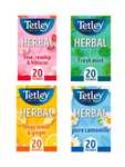 Tetley Herbal Tea 20pk - Rosehip & Hibiscus / Fresh Mint / Zingy Lemon & Ginger / Pure Chamomile