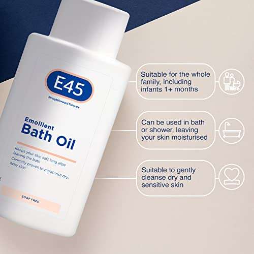 E45 Bath Oil (500ml) E45 Bath Oil Emollient to Moisturise & Hydrate