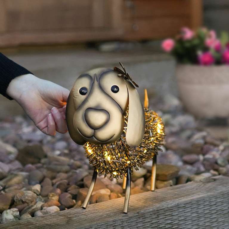 60% Off Brass Solar Lights, Cat, Dog, Pig & Sheep £12.99 @ Festive Lights