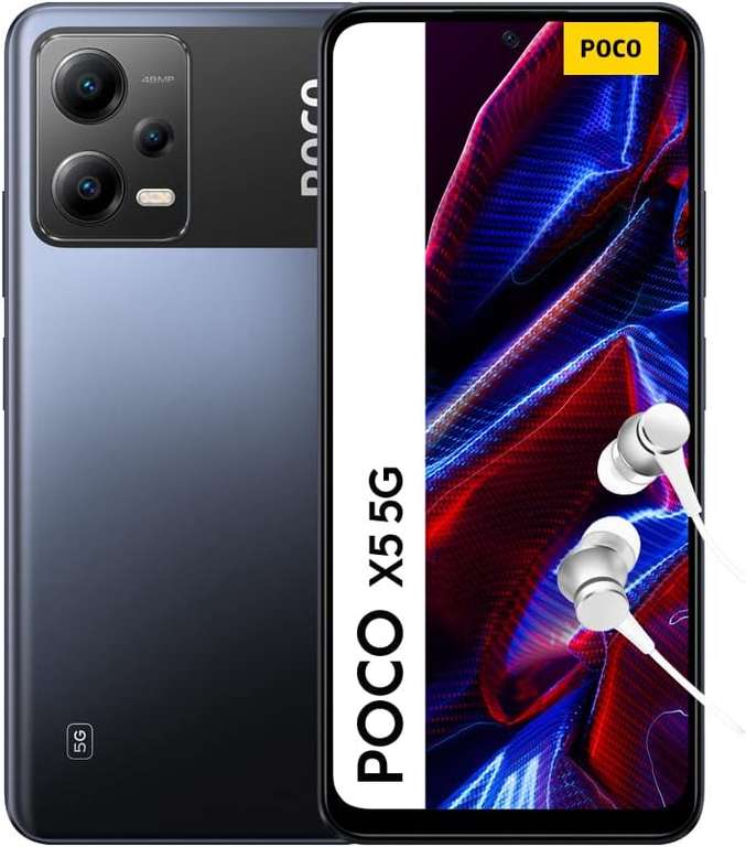 POCO X5 5G Black 8GB RAM 256GB ROM, 6.67” 120Hz FHD+ AMOLED - £249 Prime Exclusive @ Amazon