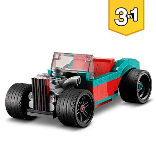 LEGO 31127 Creator 3in1 Street Racer: Muscle to Hot Rod to Race Car Toys, Model Vehicle Building Bricks Set £12.60 @ Amazon