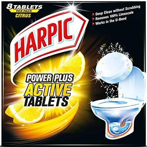 Harpic Powerplus Toilet Cleaning Tablets, Citrus, 8 tablets - Pack of 6 - £3 each (minimum quantity: 3) @ Amazon