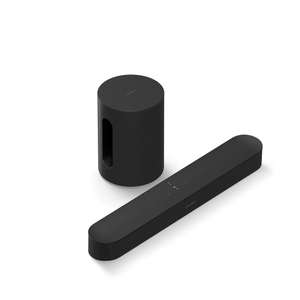 Sonos Beam Gen 2 Soundbar & Sub Mini Wireless Subwoofer Black - Free C&C
