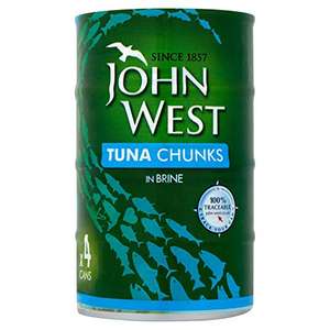John West Tuna Chunks In Brine, 4 x 145g £3 @ Amazon