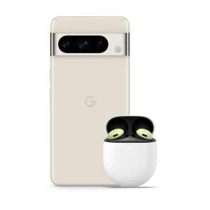 Google Pixel 8 Pro – Unlocked Porcelain, 128GB + Pixel Buds Pro – Wireless Earbuds – Bluetooth Headphones – Lemongrass