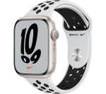 Apple Watch Series 7 GPS with Nike Sports Band, 45mm - Starlight & Midnight Aluminium £309 @ Currys