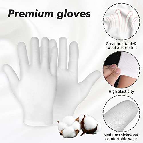 Sibba 10 Pairs White Cotton Gloves for Moisturizing Overnight ...