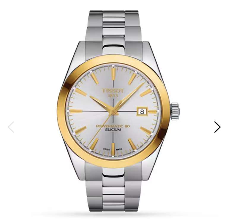 Tissot Gentleman Powermatic 80 Gold Bezel Watch