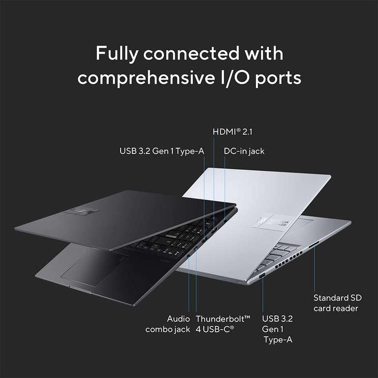ASUS Vivobook 16" WUXGA 120Hz 100% sRGB intel i7-12650H RTX 4060 16GB 512GB Win11 Laptop
