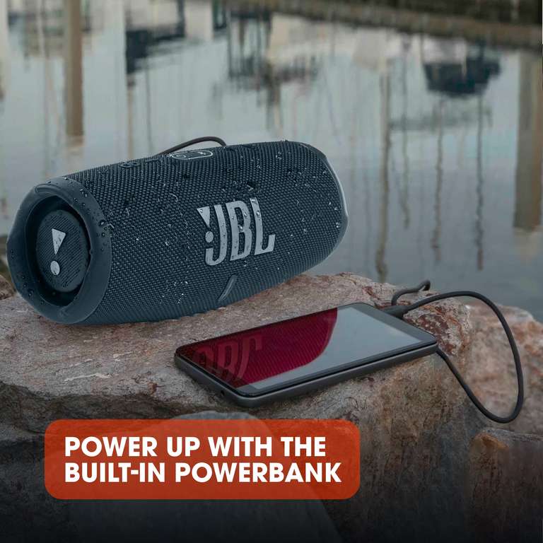 JBL Charge 5 - Bluetooth Speaker with deep bass, IP67 waterproof & dustproof, 20 hrs of playtime, in blue - 4.8 out of 5 stars 27,231