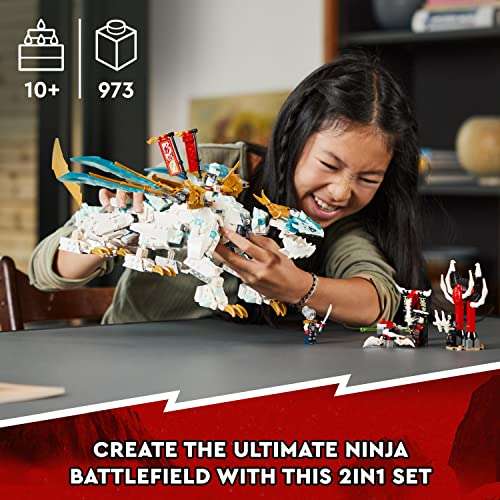 LEGO 71786 Building Set, Ninjago Zane’s Ice Dragon Creature 2 in 1