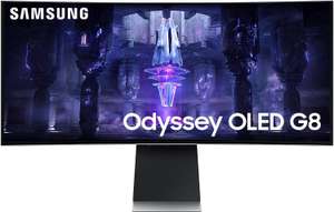 Samsung Odyssey G8 G85SB 34” Curved OLED Smart Gaming Monitor - 175Hz, 0.03ms GTG,HDMI 2.1,USB-C,Speakers - W/Codes (HS) Sold By Samsung UK
