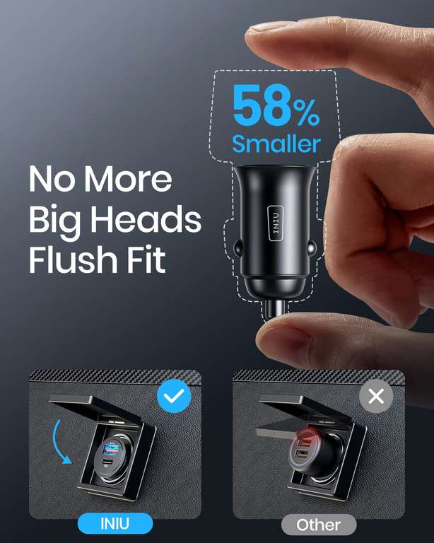 USB C Car Charger Total 60W [USB C 30W+USB A 30W] w/voucher and code sold by Topstar GETIHU & FB Amazon