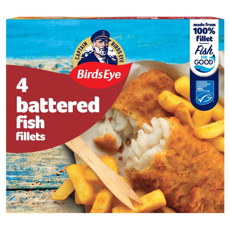 Birds Eye Battered Fish Fillets x4 400g - Nectar Price
