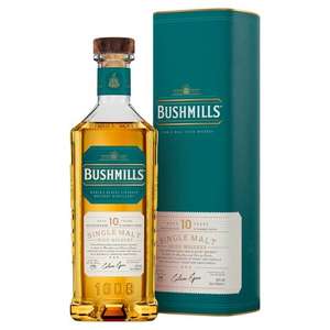 Bushmills Irish 10 year old Single Malt Whiskey, 700ml - £25 Clubcard Price @ Tesco