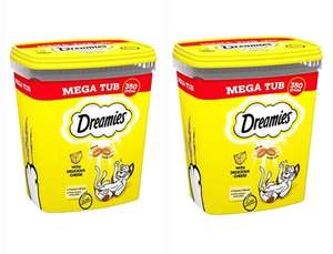 2 x Dreamies Cat Treats Cheese 350g / Salmon £10 - (£8.48 Max Subscribe & Save)
