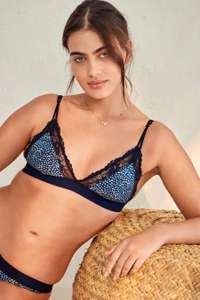 Navy Spot Savannah Miller Lace Bralette Size 12/14 - £5 Free Click and collect @ Next