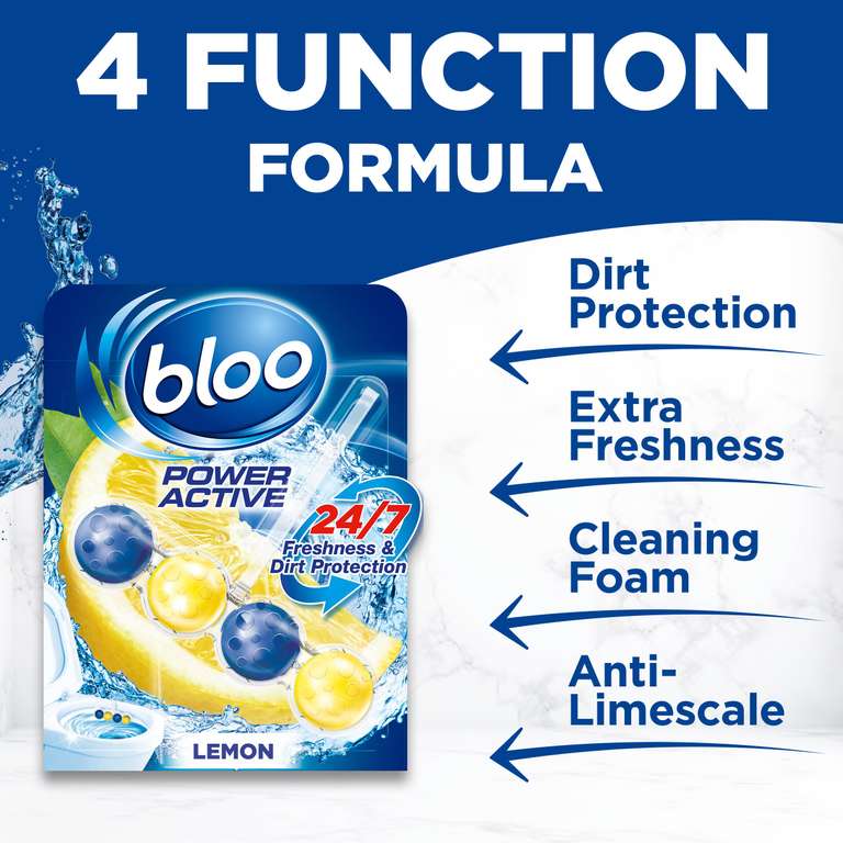 Bloo Power Active Lemon Toilet Rim Block 50g £0.89 at Amazon | hotukdeals